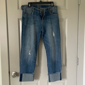 KUT FROM THE KLOTH WOMENS BOYFRIEND CUFFED DENIM JEANS SIZE 10 NEVER WORN